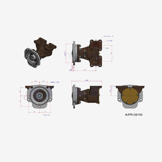 JPR-G6200 JMP Marine Raw Water Pump – Detroit Diesel Replacement with Adapter & Drive Gear | Replaces Jabsco 6980-3100